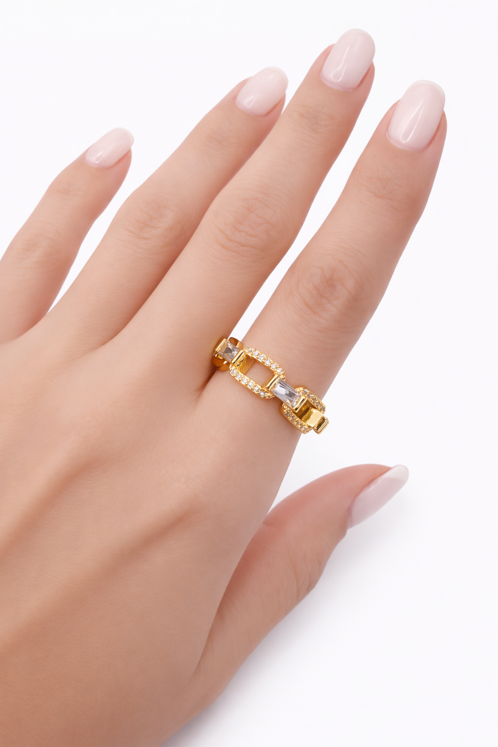Diamond Chain Gold Ring