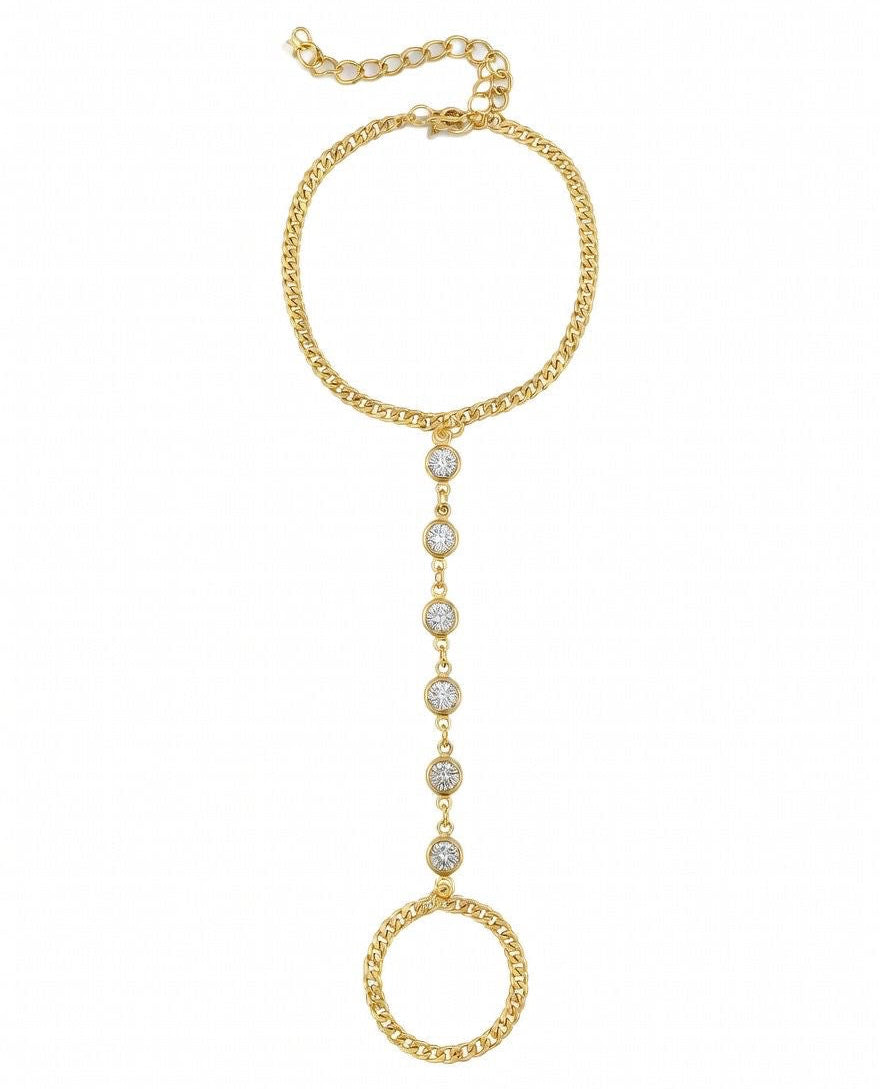 Drop Chain Hand Bracelet