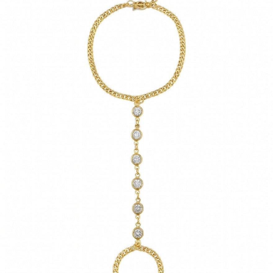 Drop Chain Hand Bracelet