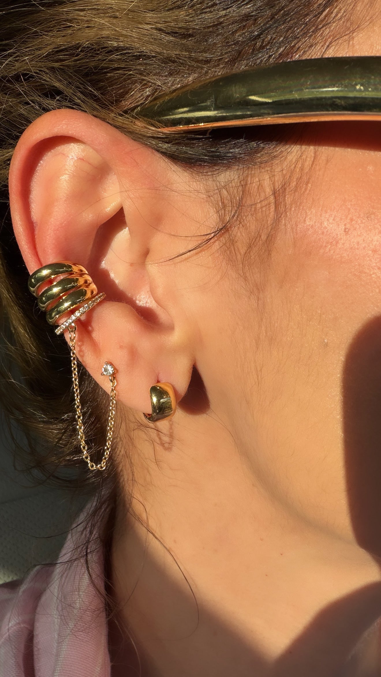 Golden Triple Earcuff