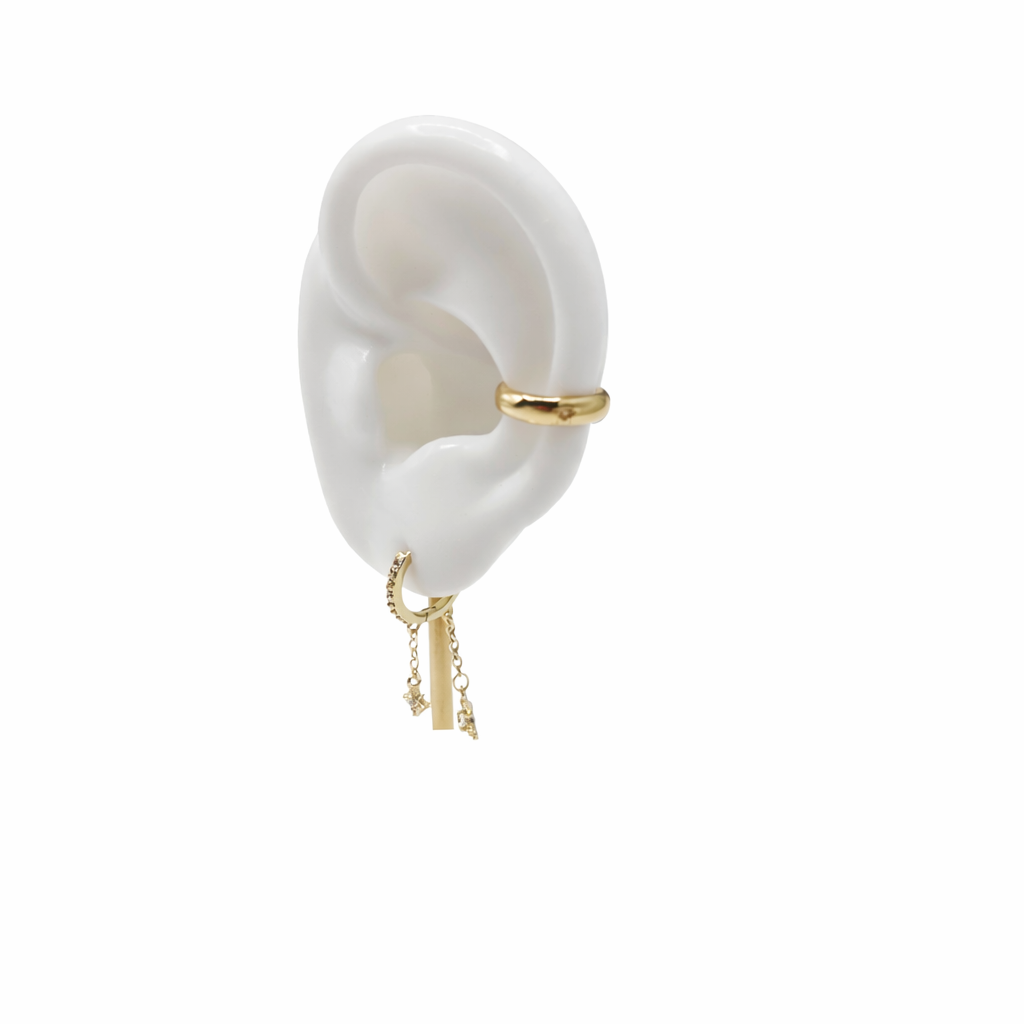Mini diamond Smooth  Gold Ear Cuff