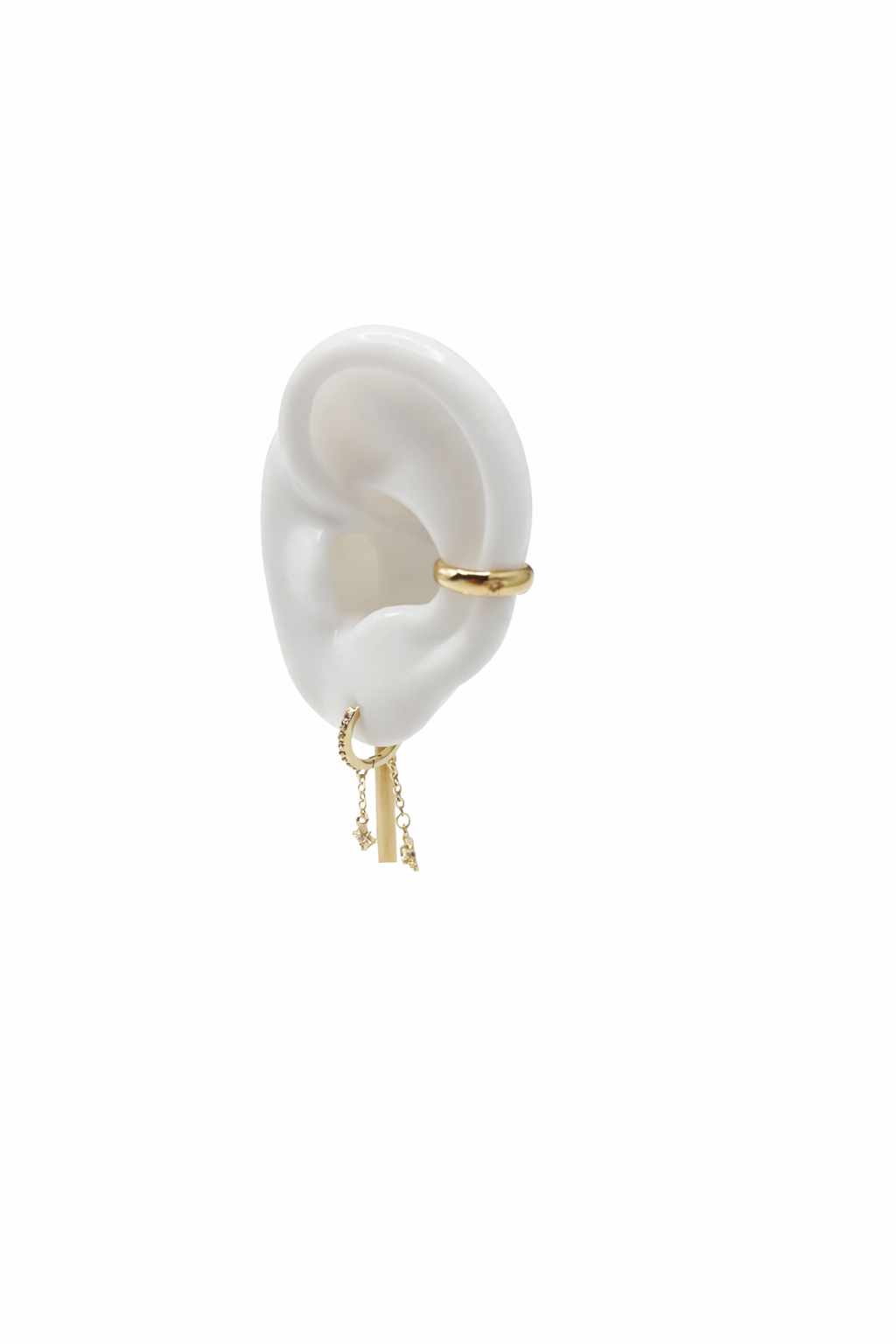 Mini diamond Smooth  Gold Ear Cuff