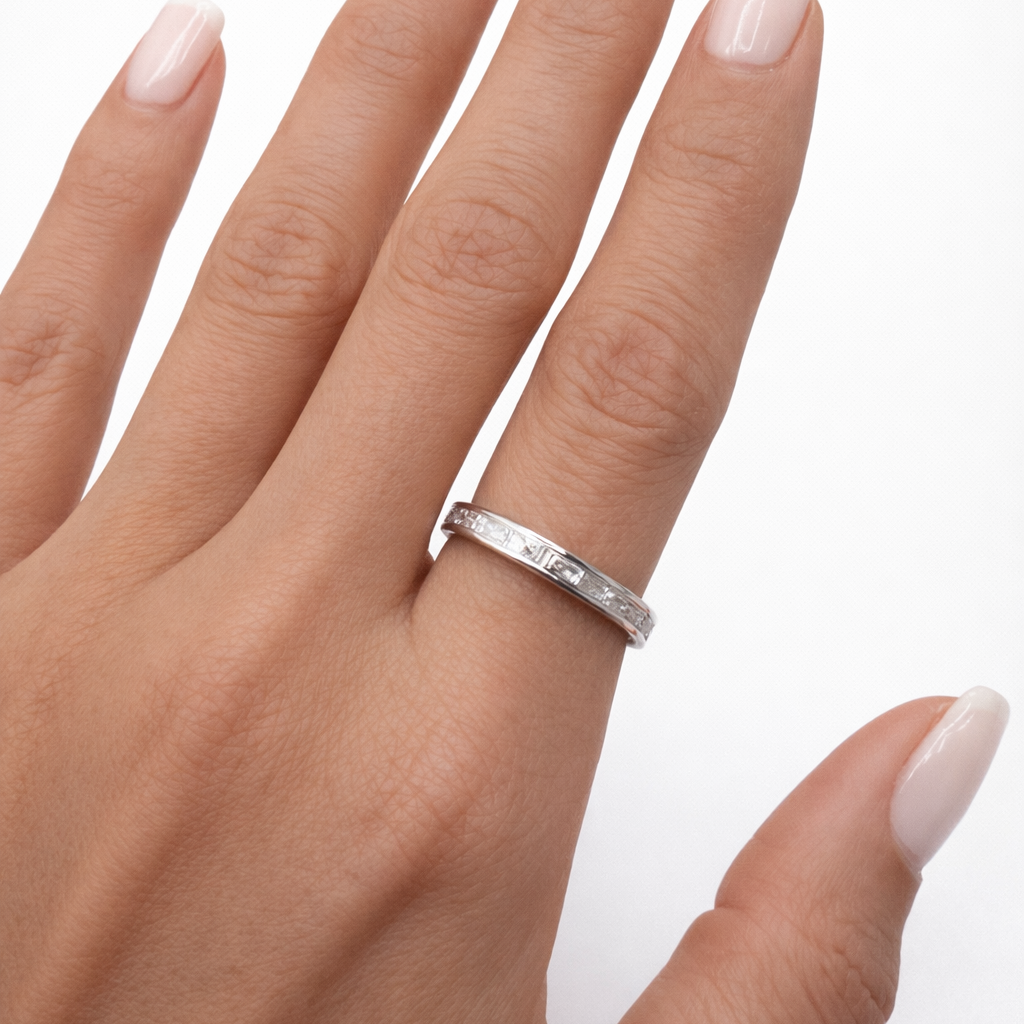 Mini Baguette Band Silver Ring
