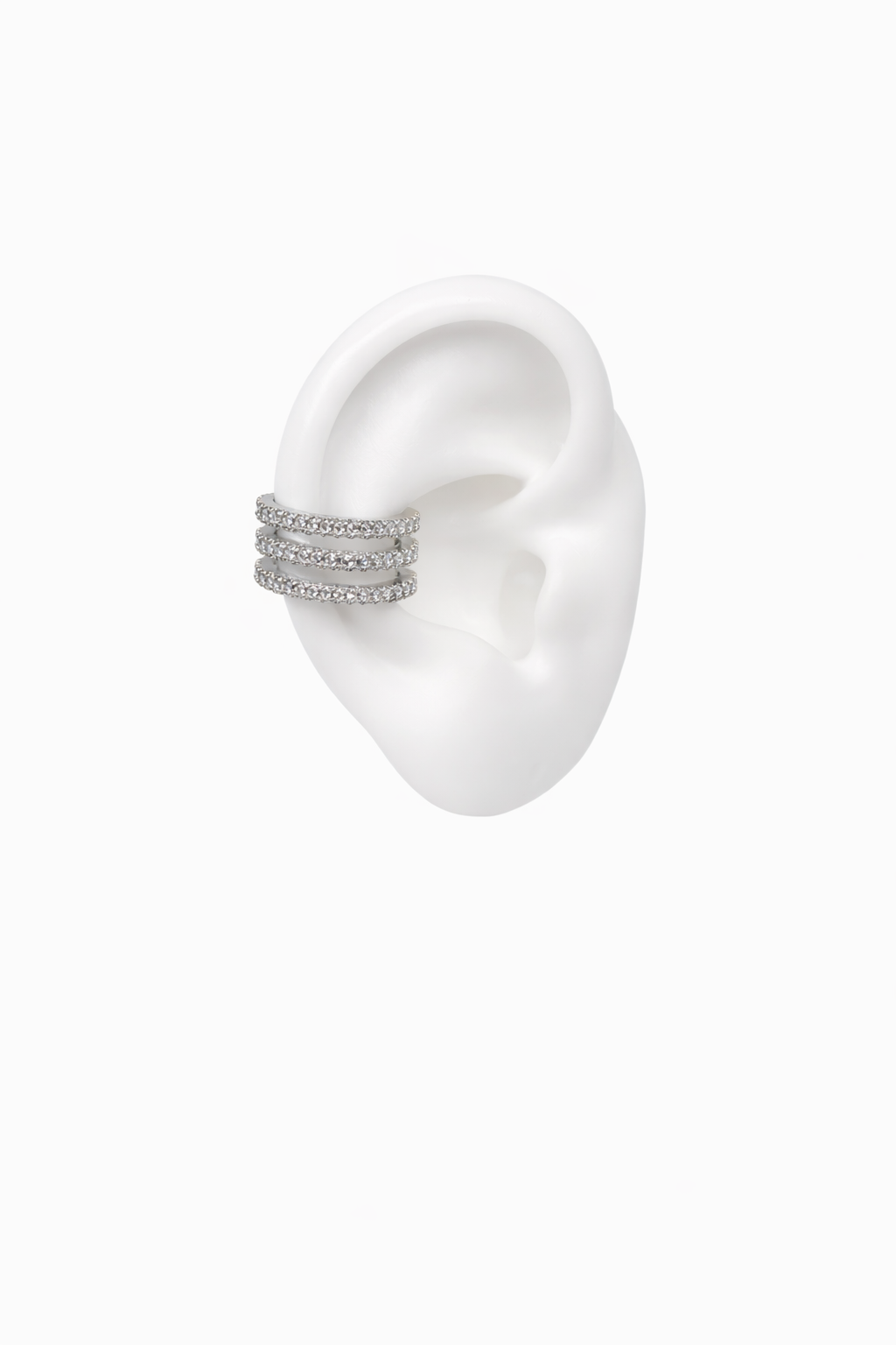 Triple Luxe Silver Ear Cuff