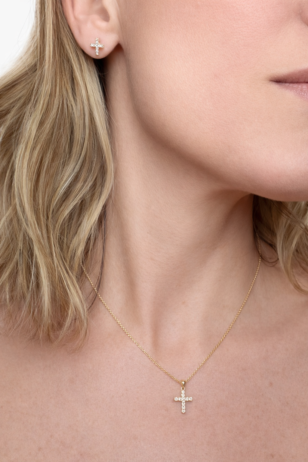 Cross Glow Gold Jewelry Set