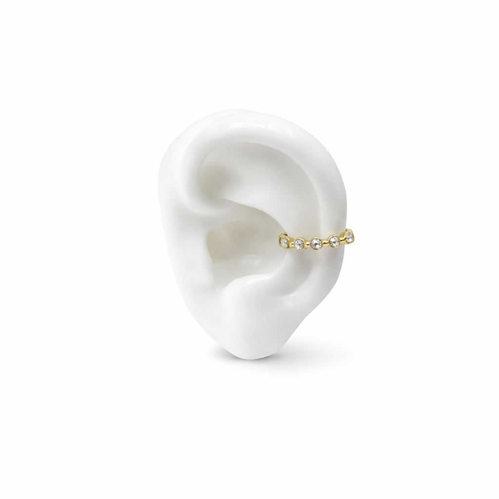 Mini Zircon Knot Gold Ear Cuff