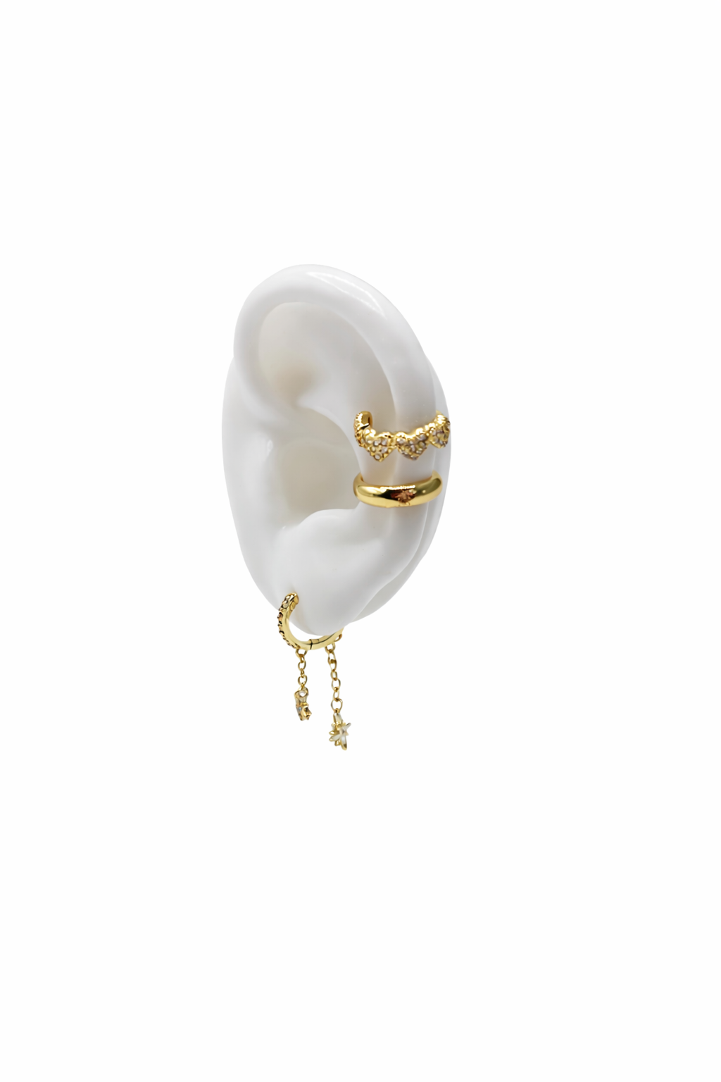 Mini diamond Smooth  Gold Ear Cuff