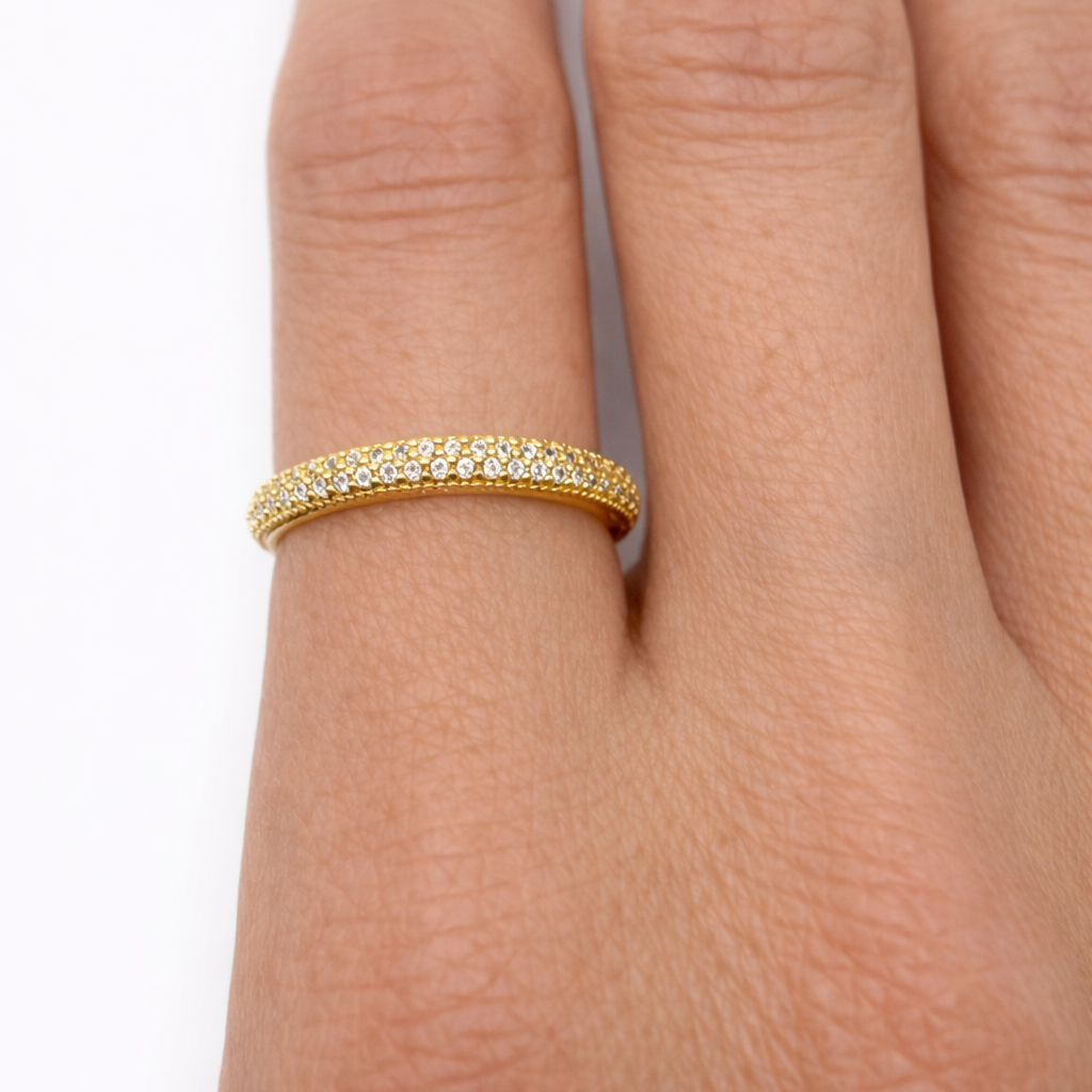 Medium Zircon Eternity Gold Ring