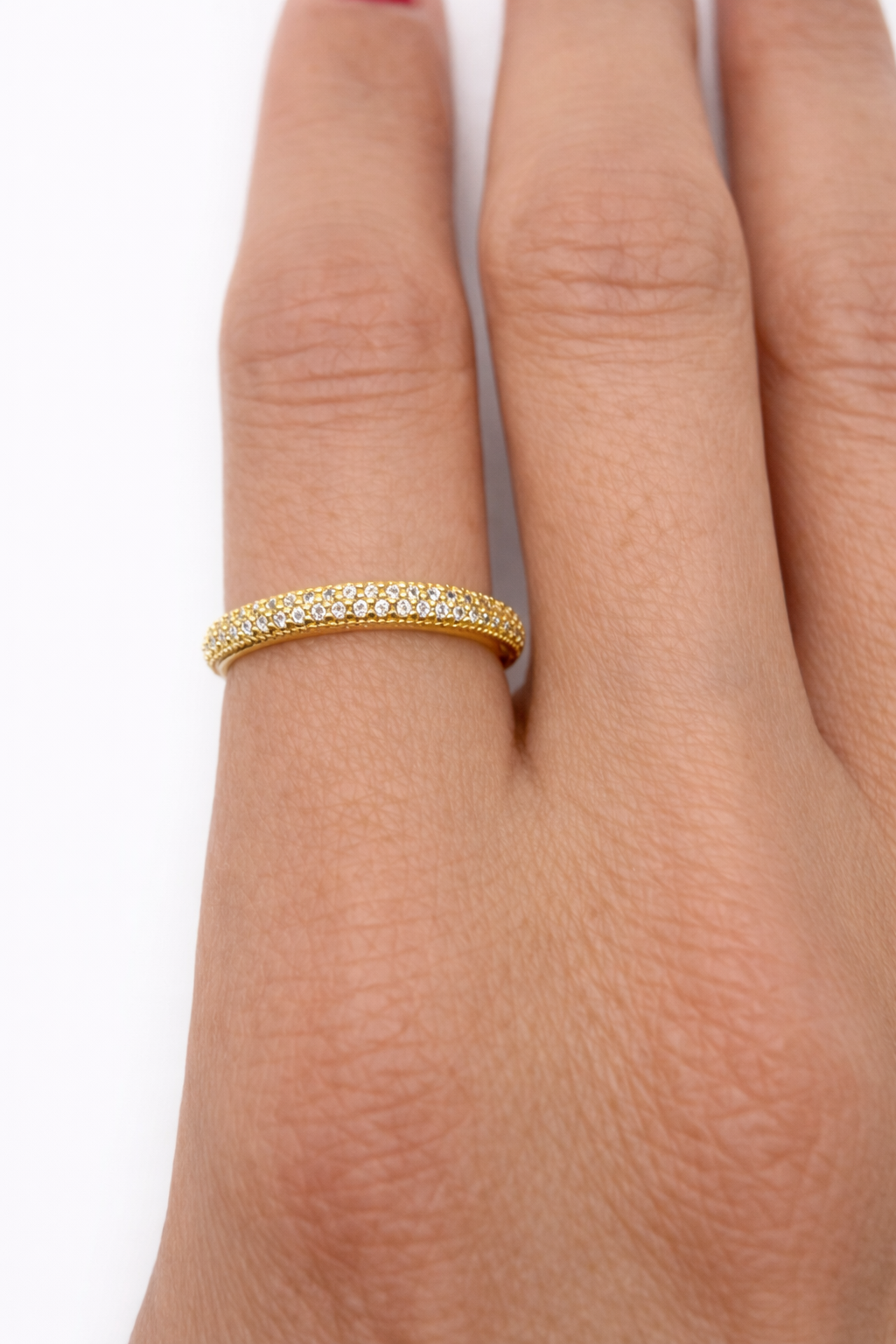 Medium Zircon Eternity Gold Ring