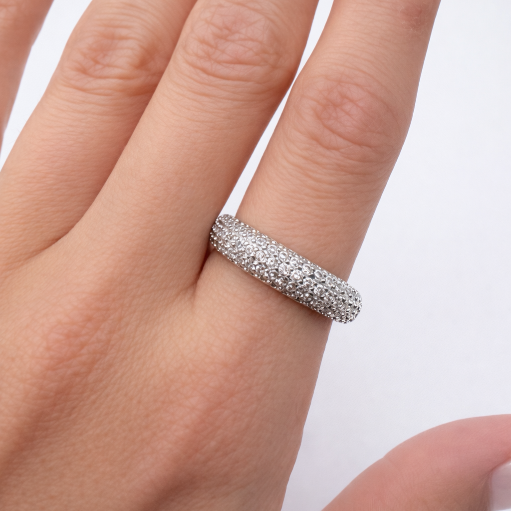 Radiant Curve Silver Ring