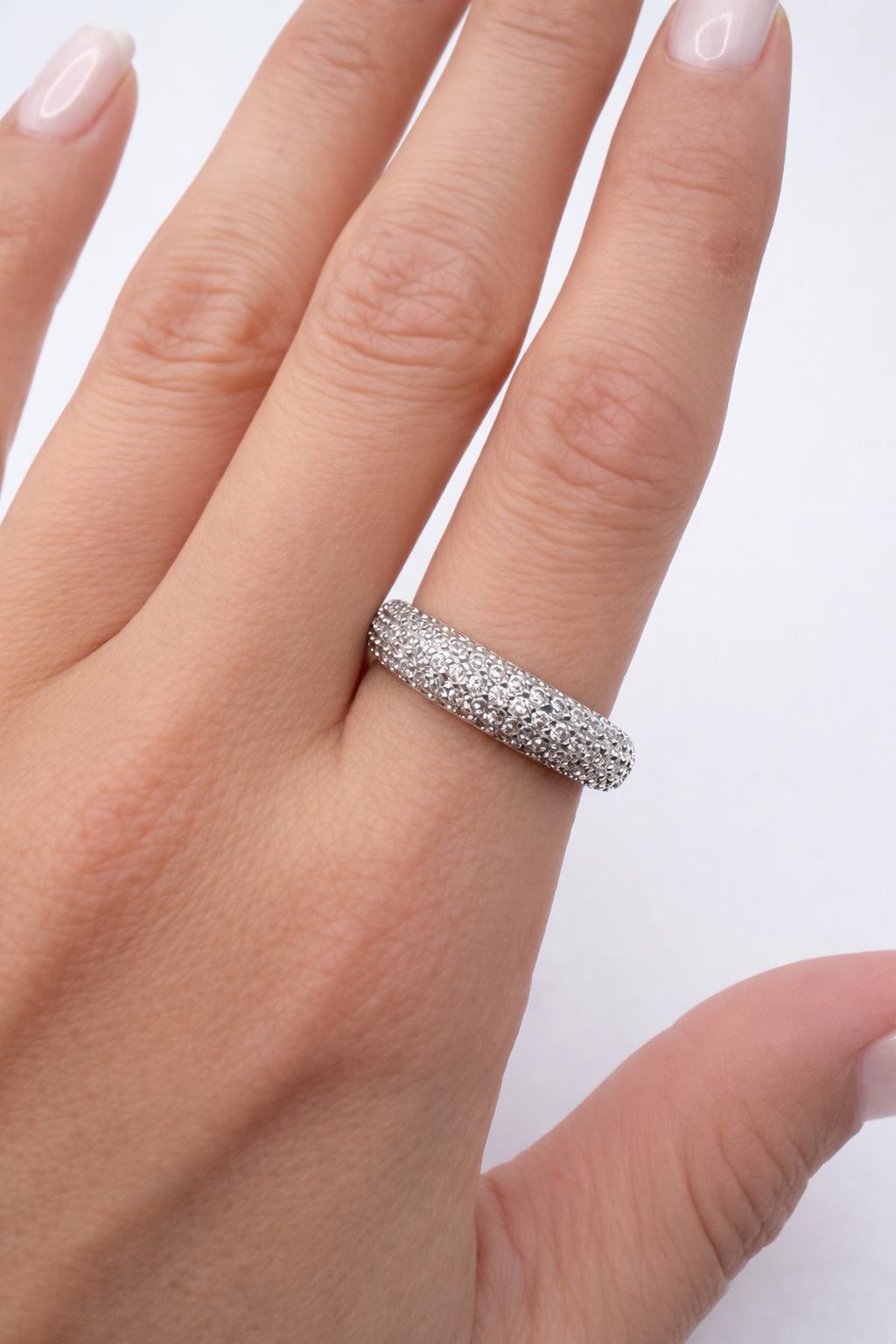 Radiant Curve Silver Ring