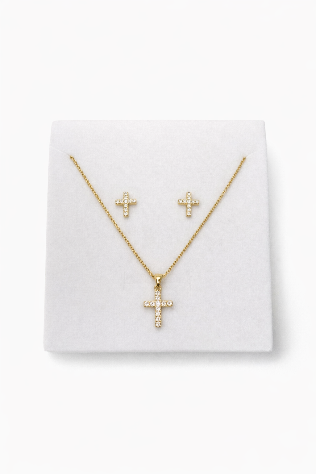 Cross Glow Gold Jewelry Set