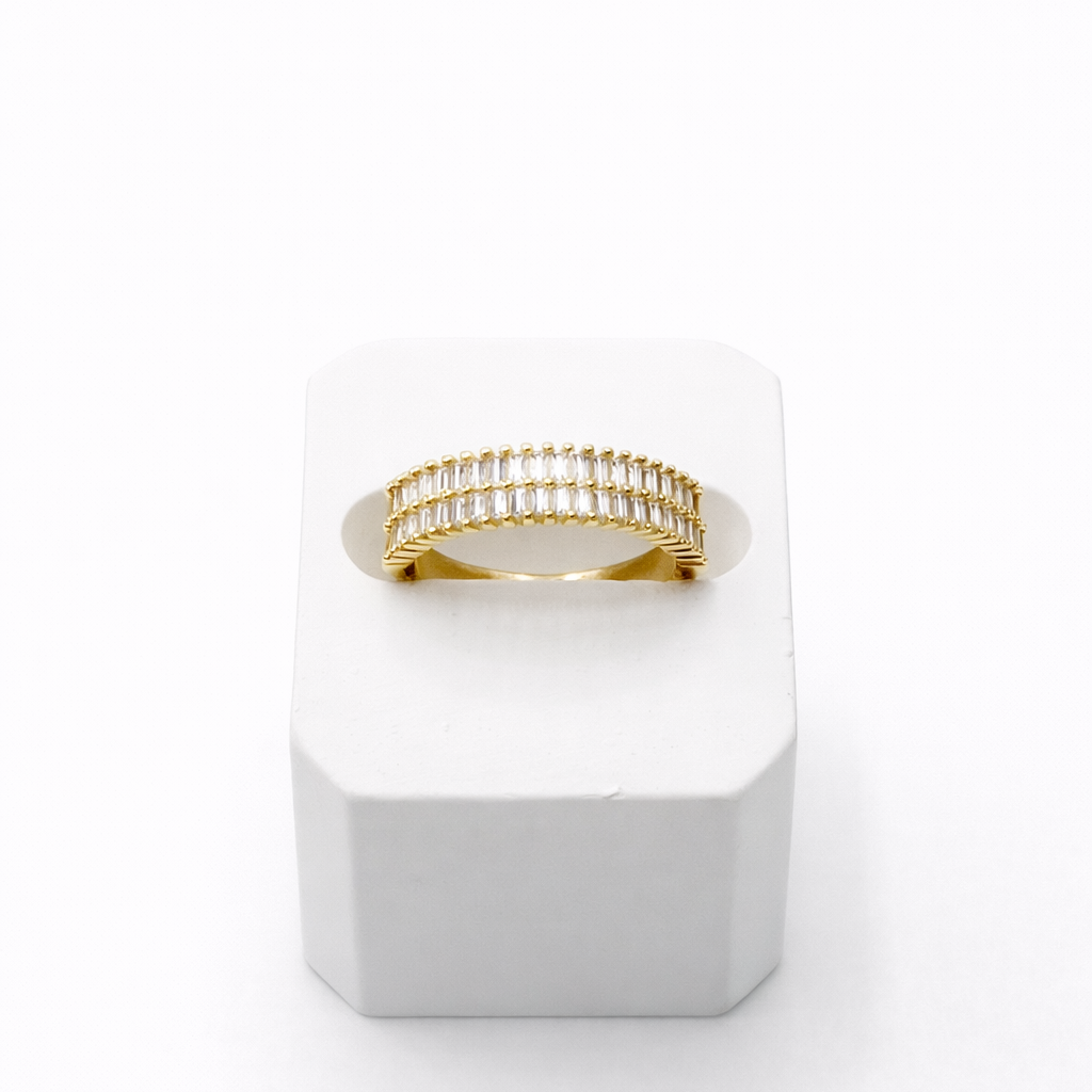 Double Baguette Band Gold Ring
