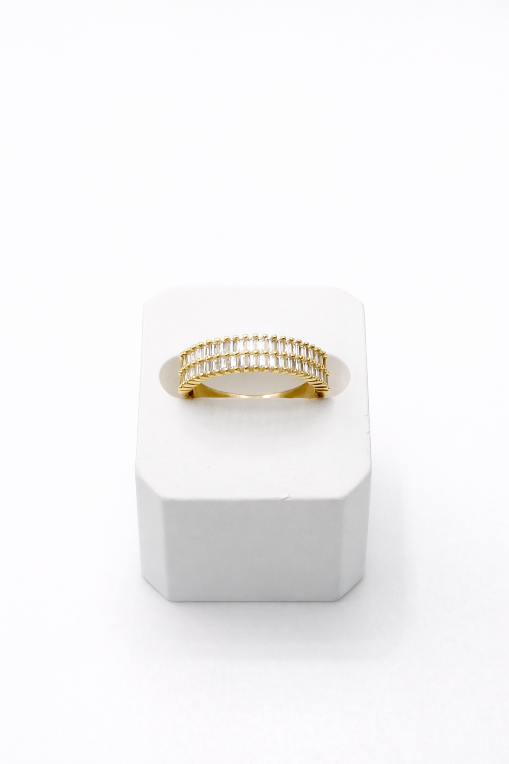 Double Baguette Band Gold Ring