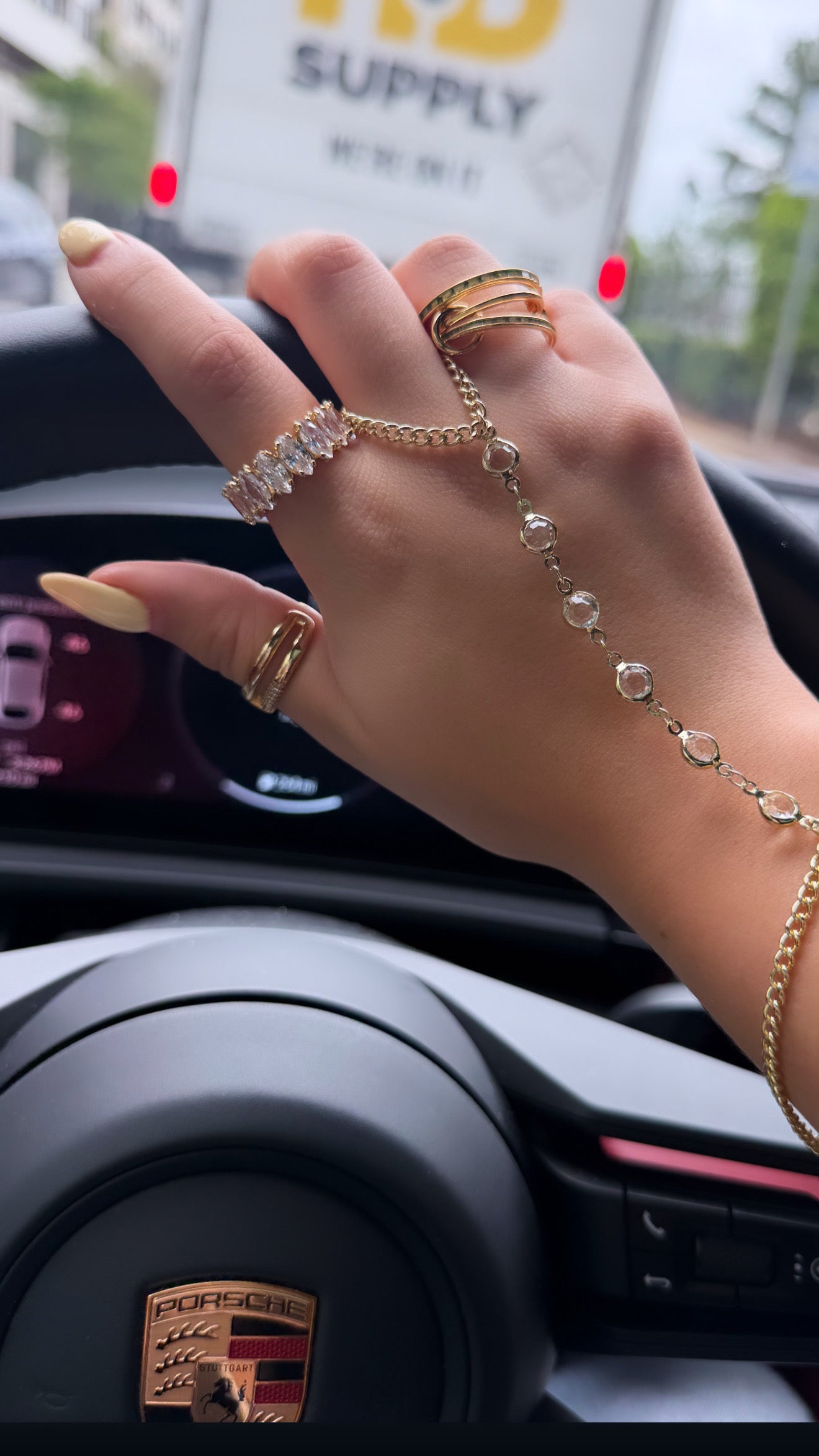 Drop Chain Hand Bracelet