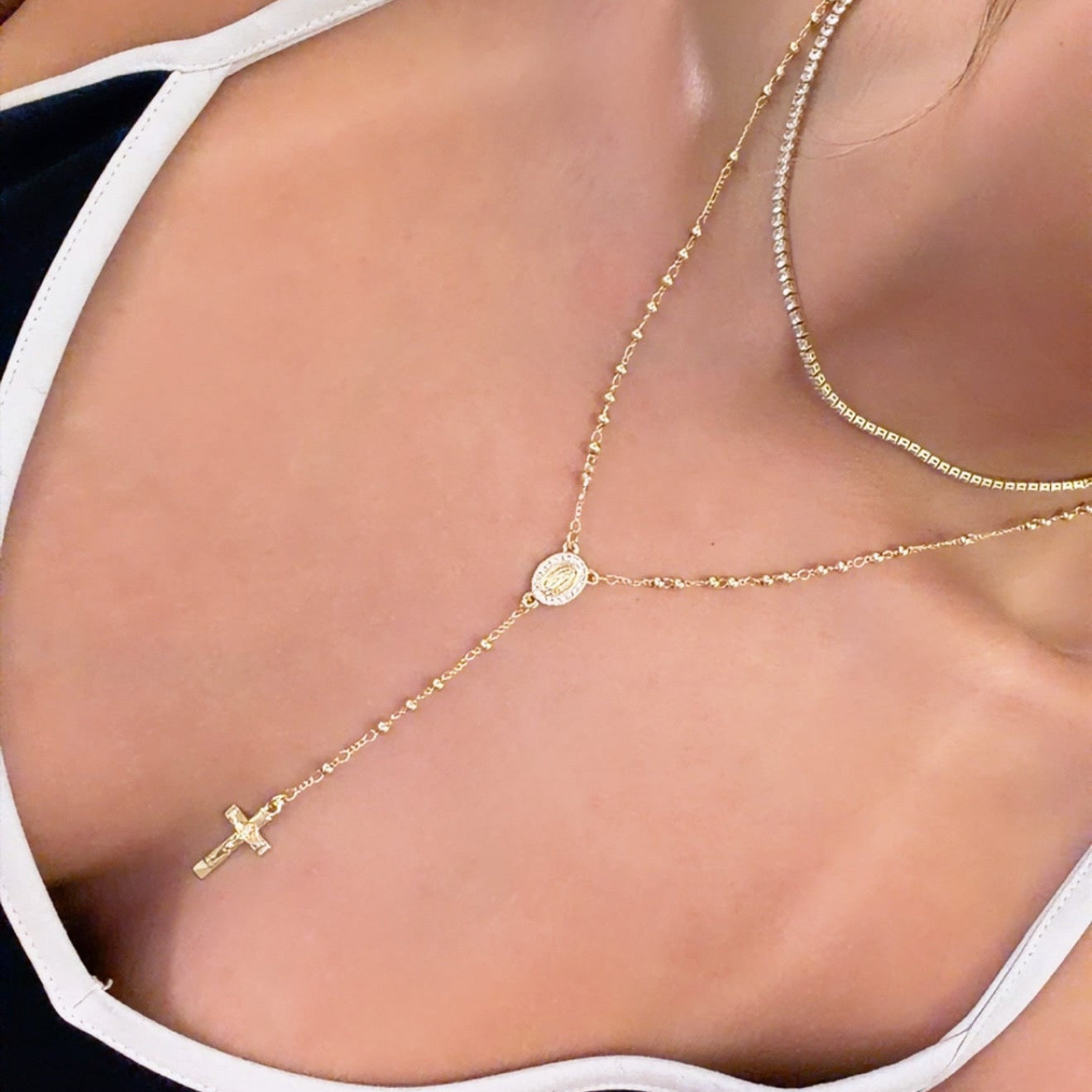 Golden Grace Rosary Necklace