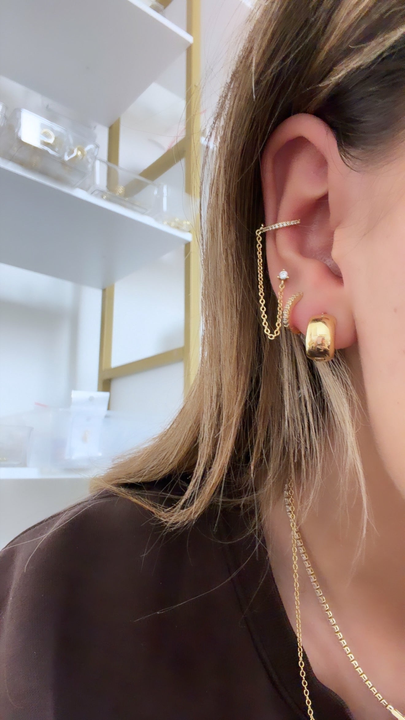 Gold Huggie Earrings