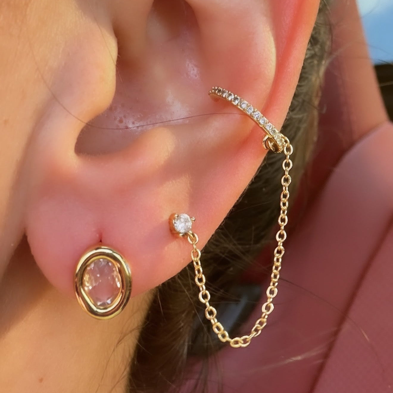 Oval Stud Earrings