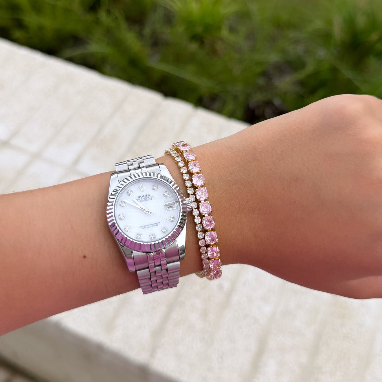 Pink Tennis Bracelet