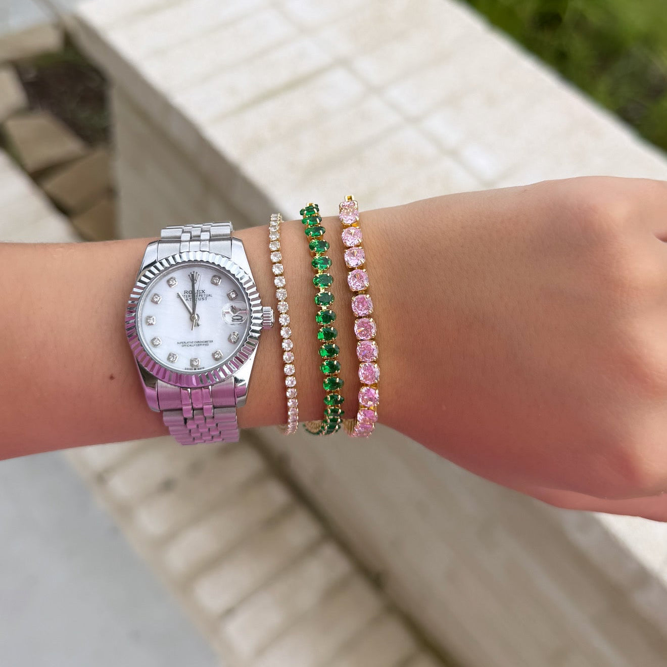 Pink Tennis Bracelet