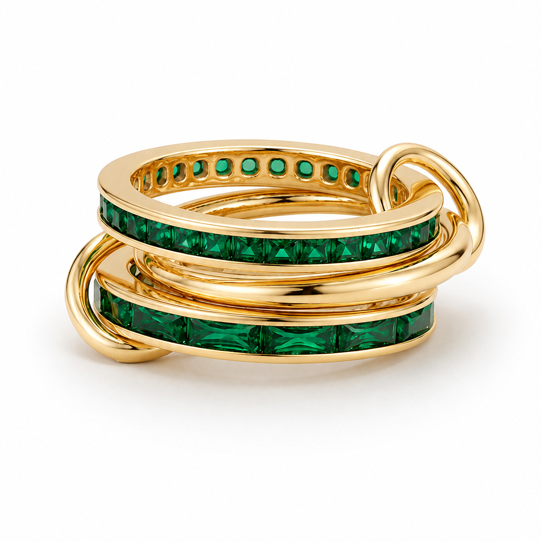 Emerald Orbit Ring