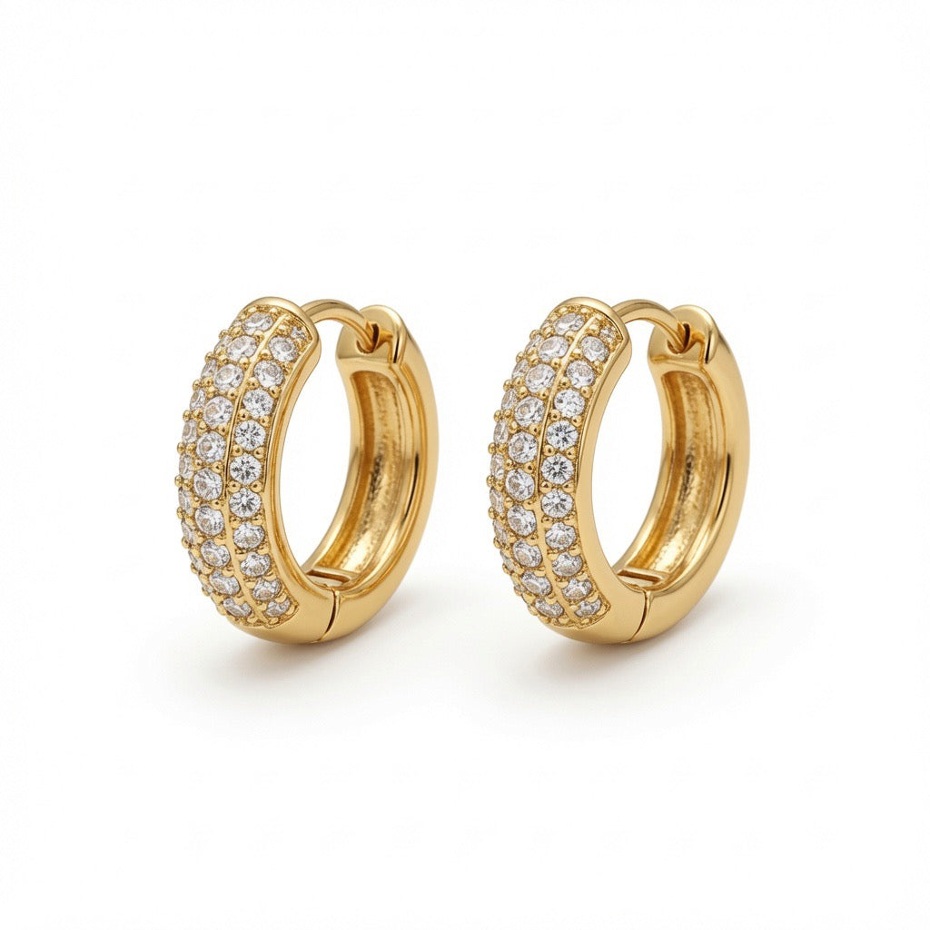 Celeste Pavé Hoops
