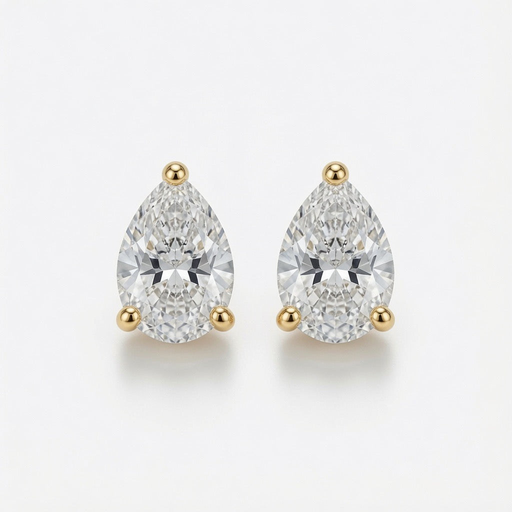 Teardrop Crystal Studs
