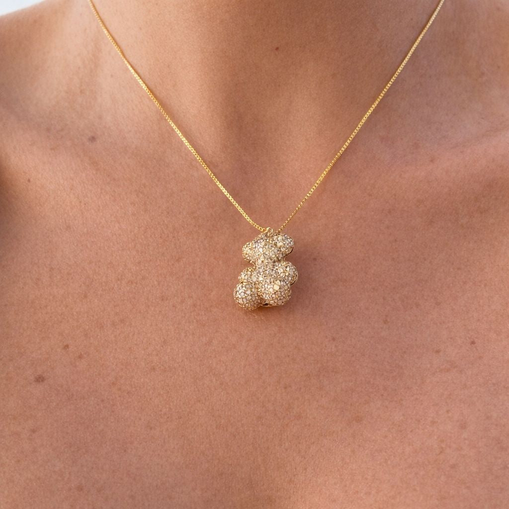 Sparkling Teddy Zircon Charm