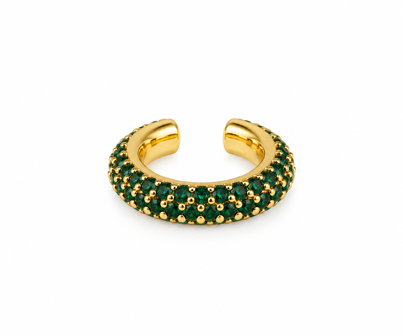Emerald Glow Ear Cuff