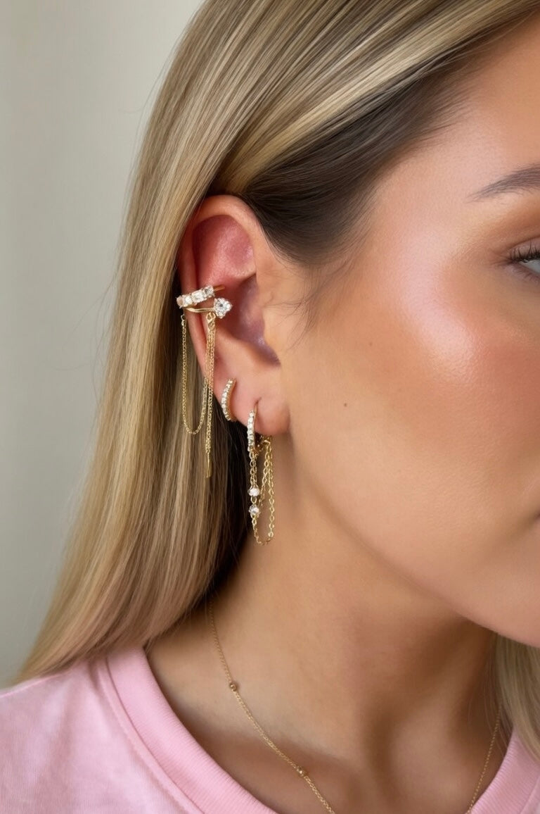 Link Drop Ear Cuff