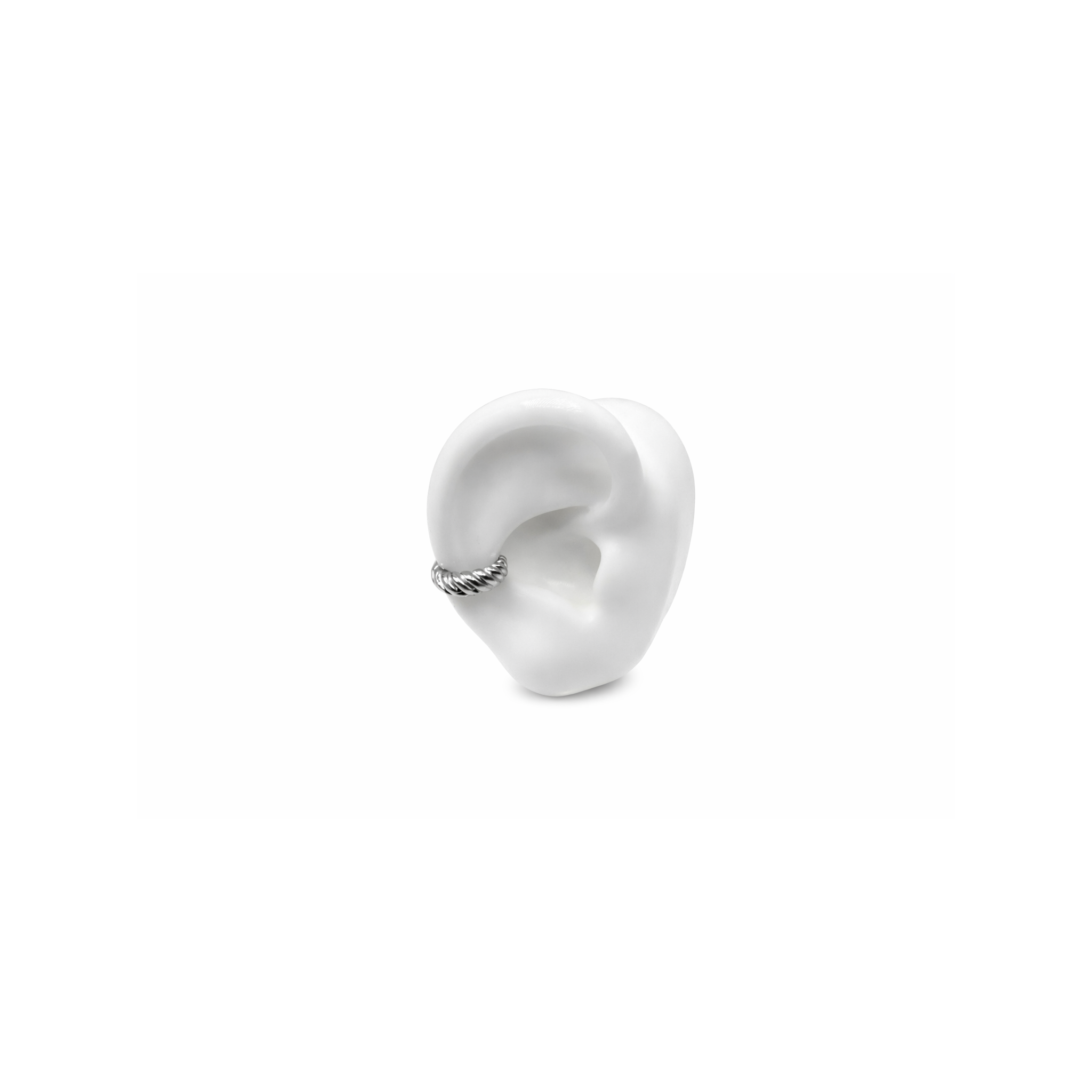 Twist Bold Silver Ear Cuff