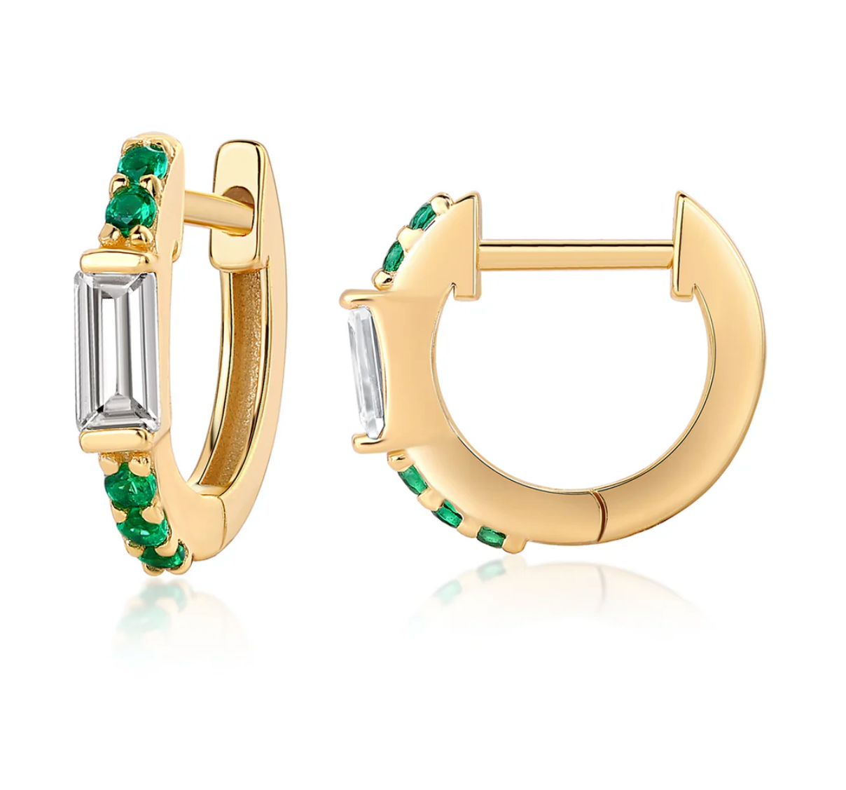 Emerald Earring Hoops