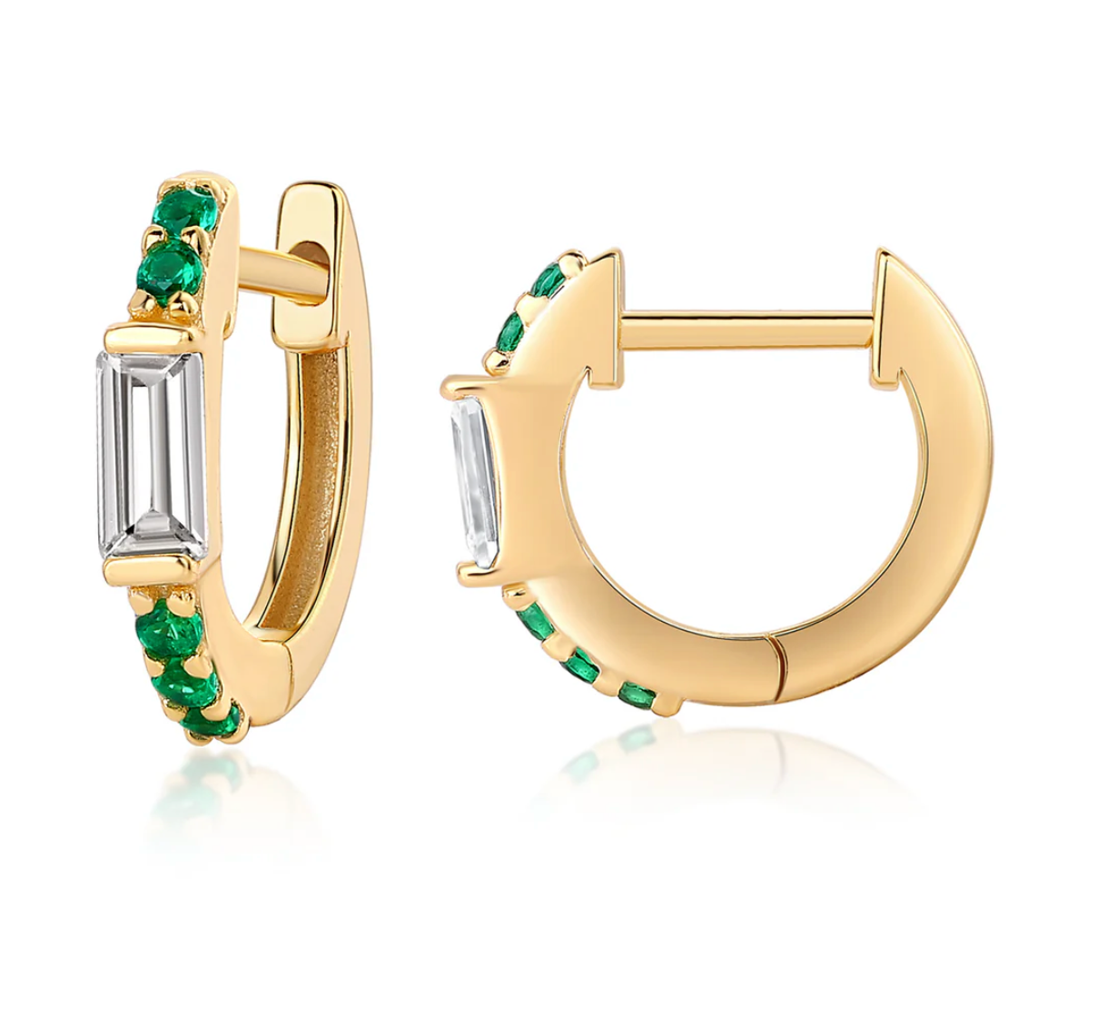 Emerald Earring Hoops