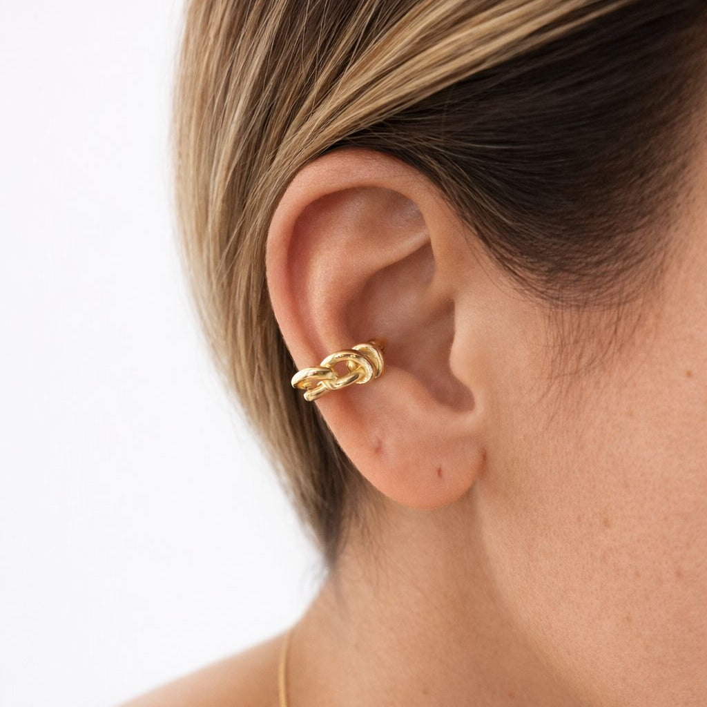 Golden Knot Ear Cuff