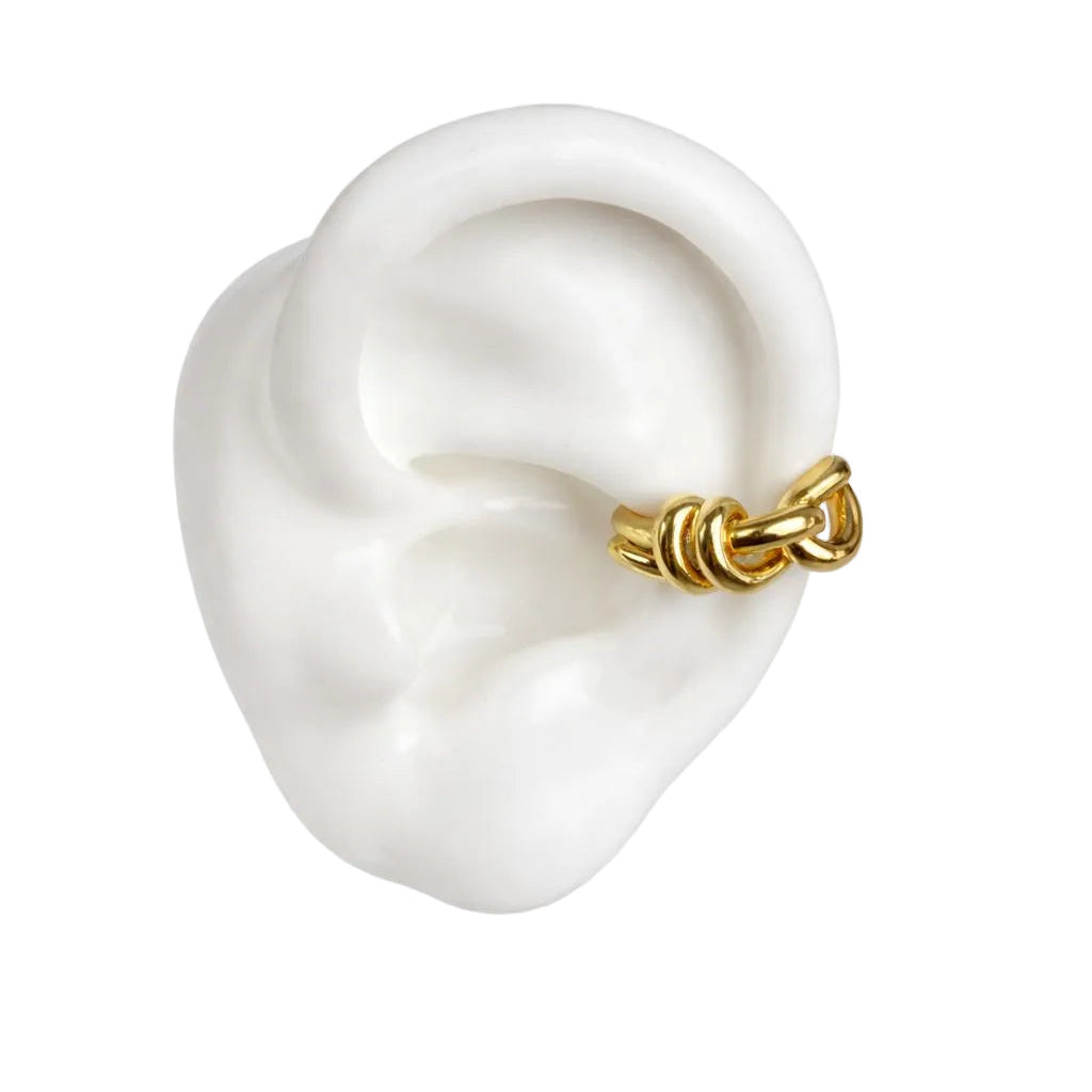 Golden Knot Ear Cuff