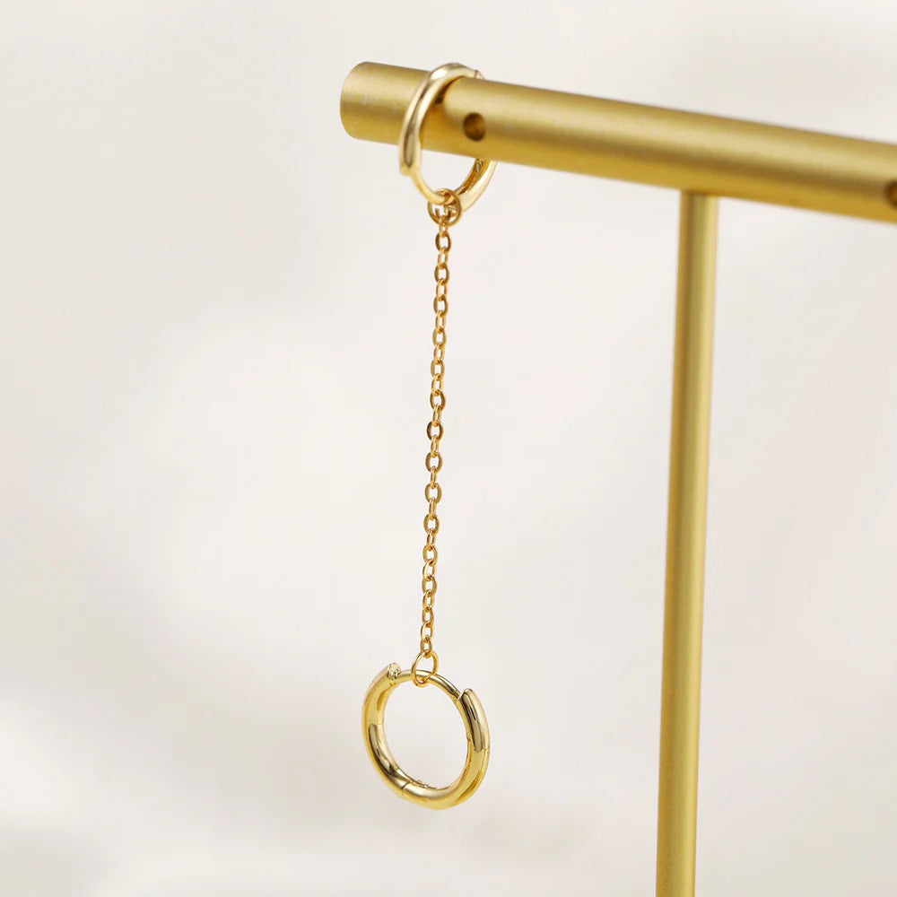 Linked Gold Chain Huggie SET Earrings